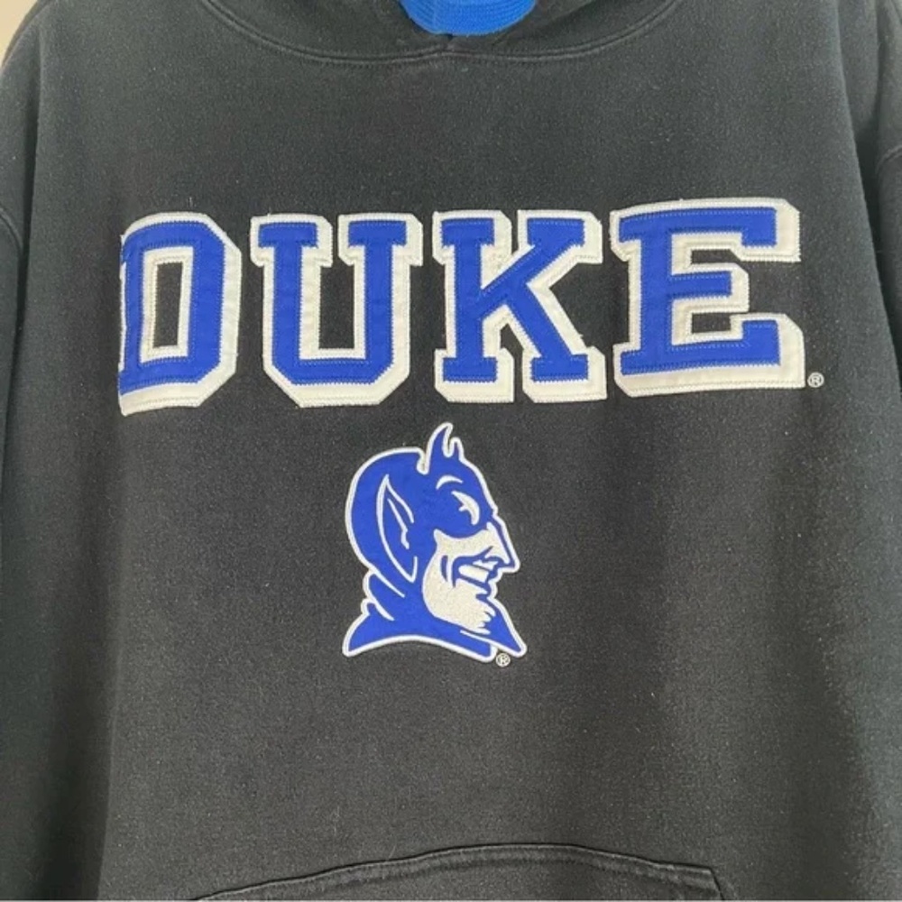 Duke Blue Devil’s Colllegiate Basketball sports Men's Black logo Hoodie large - Picture 2 of 5